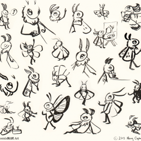 Freehand Ink Moth People 4
