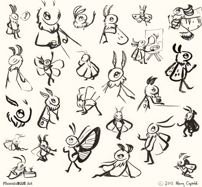 Freehand Ink Moth People 4