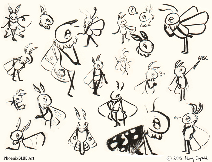 Freehand Ink Moth People 5