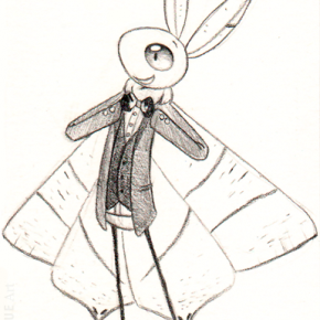 Tuxedo Moth Sketch Card