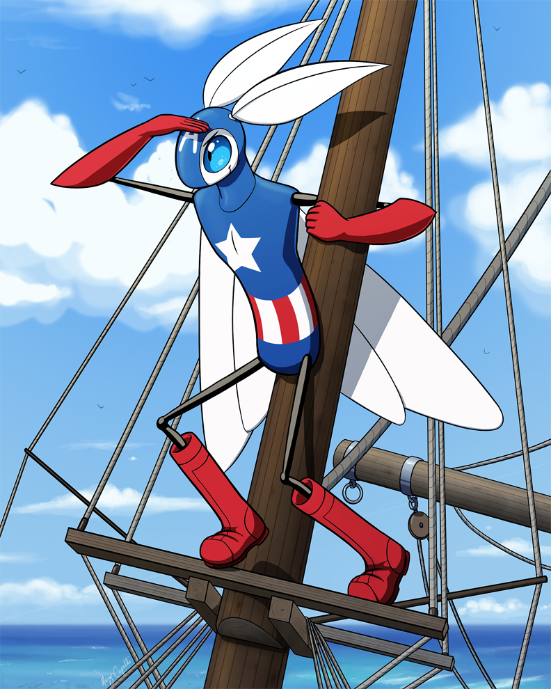 Captain America Bug on the High Seas