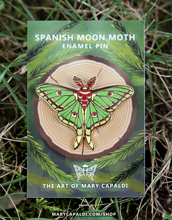 Spanish Moon Moth Enamel Pin