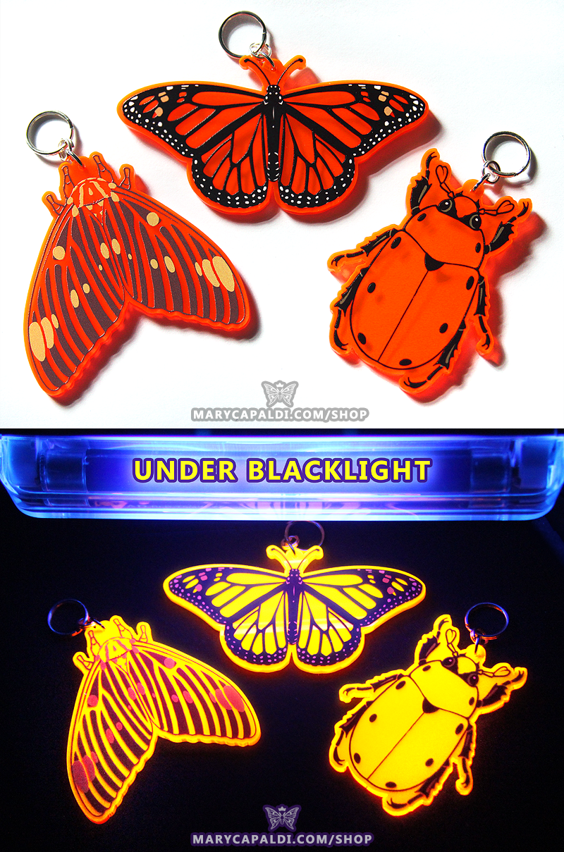 Florescent UV Insect Charms