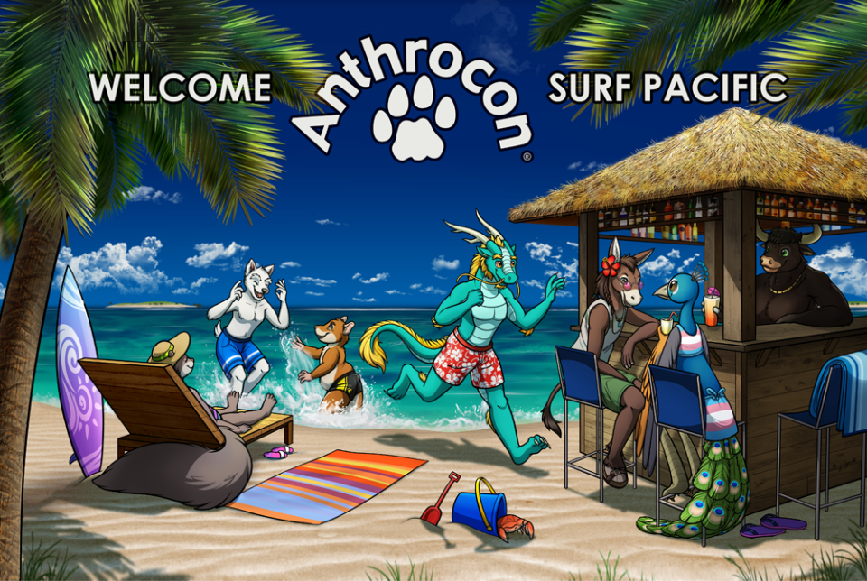 Surf Pacific Anthrocon 2019 Banner Art